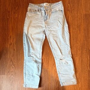 Levi's Light Blue Ankle Jeans with Distressed Details